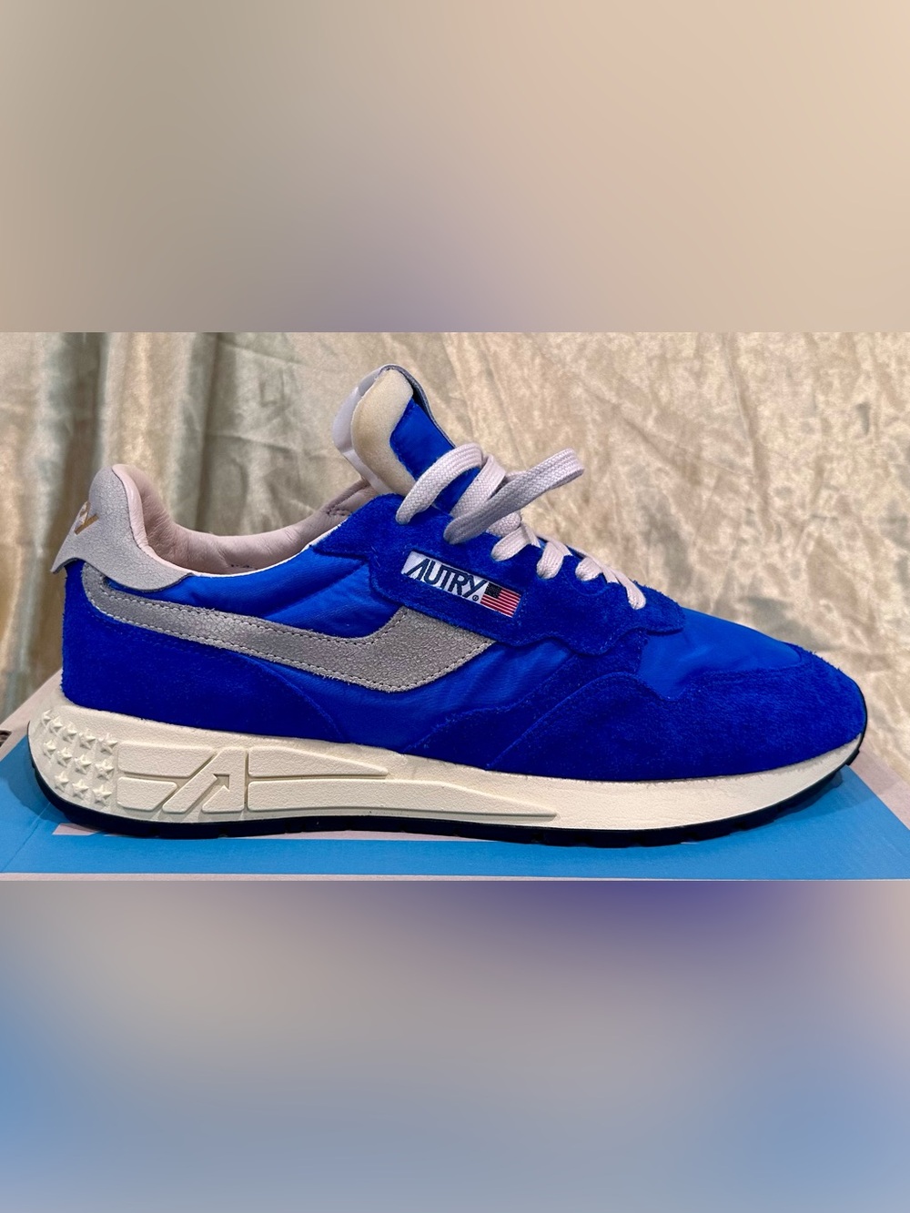 Autry Royal Blue Suede Nylon Runner